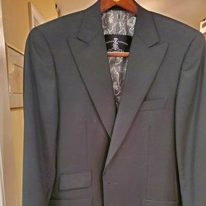 Sport Coat:Christian Audigier / 100% Wool Super 120 Biella Italy Black Size 38